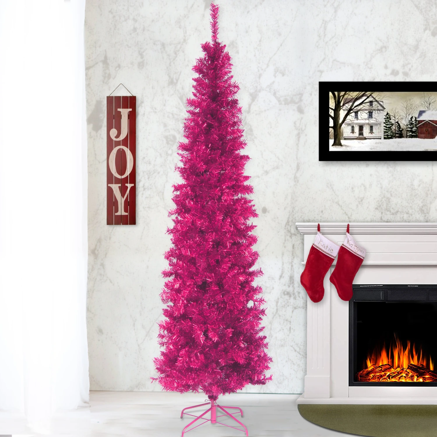 7 Ft. Tinsel Collection Pink Tree 2 7 Ft. Tinsel Collection Pink Tree - Image 2