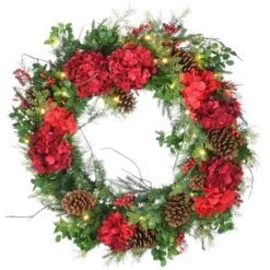 30 In. Pre-Lit Vienna Waltz Decorated Wreath With LED Lights