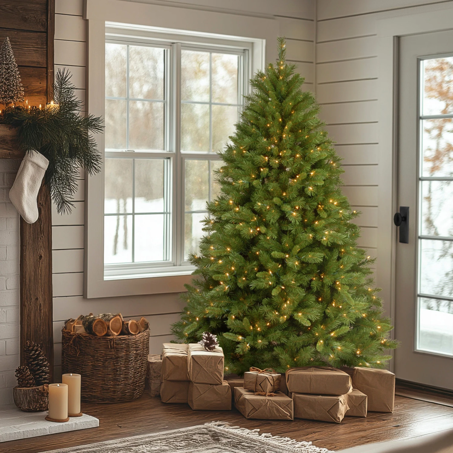 6.5 Ft. Pre-Lit Winchester Pine Tree With Clear Lights 2 6.5 Ft. Pre-Lit Winchester Pine Tree With Clear Lights - Image 2
