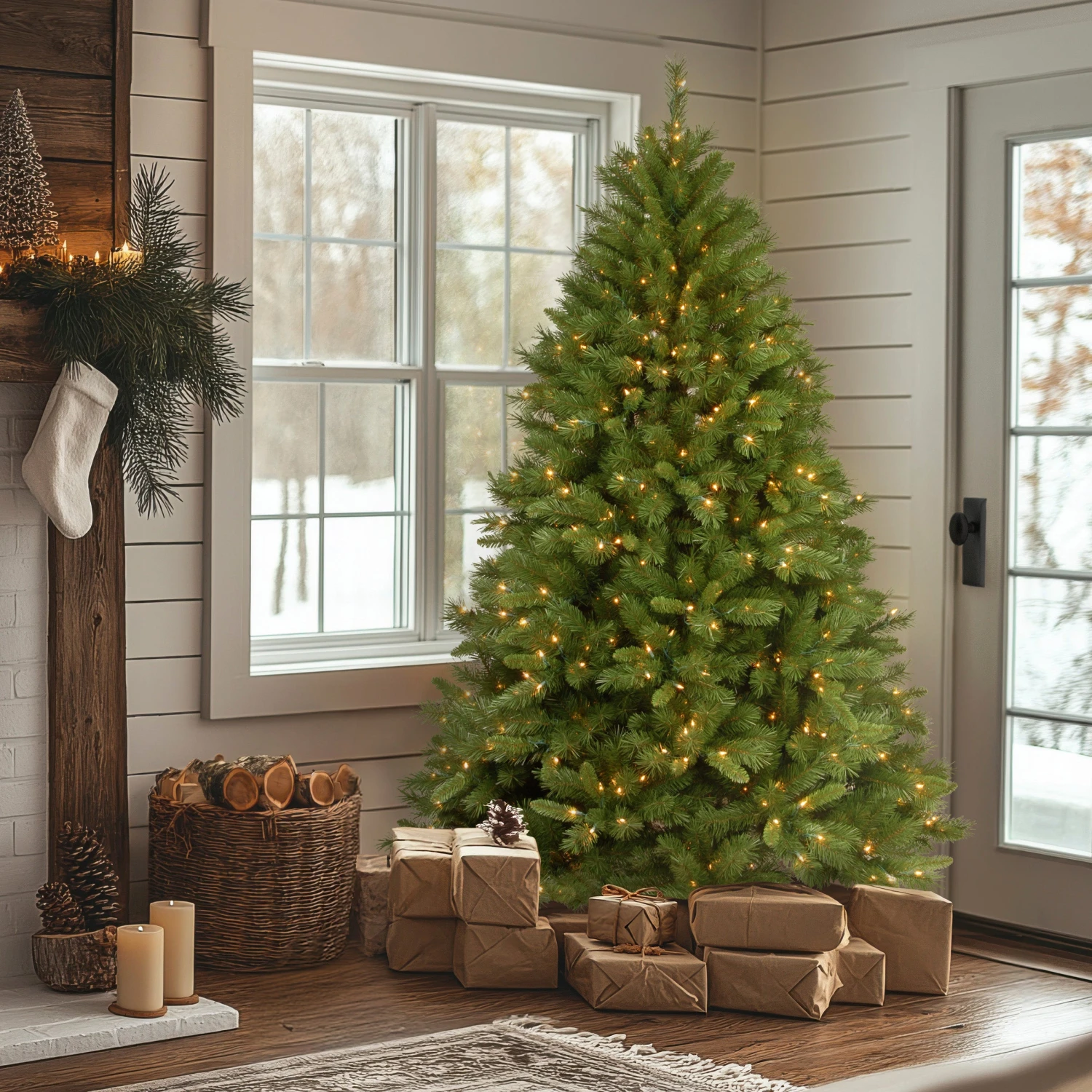 7.5 Ft. Pre-Lit Winchester Pine Tree With Clear Lights 2 7.5 Ft. Pre-Lit Winchester Pine Tree With Clear Lights - Image 2