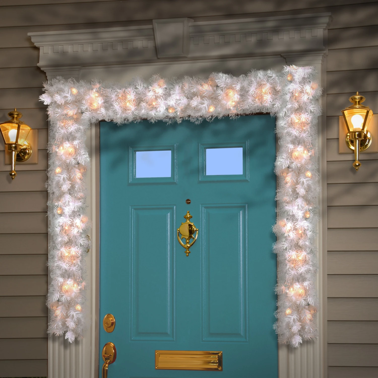 9 Ft. Pre-Lit Wispy Willow White Garland With Clear Lights 2 9 Ft. Pre-Lit Wispy Willow White Garland With Clear Lights - Image 2