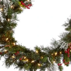 9 Ft. Pre-Lit Wintry Pine Garland With Clear Lights, Plug-In 6 9 Ft. Pre-Lit Wintry Pine Garland With Clear Lights, Plug-In -Christmas Trees Sales WP1 300 9B 1 Silo C1