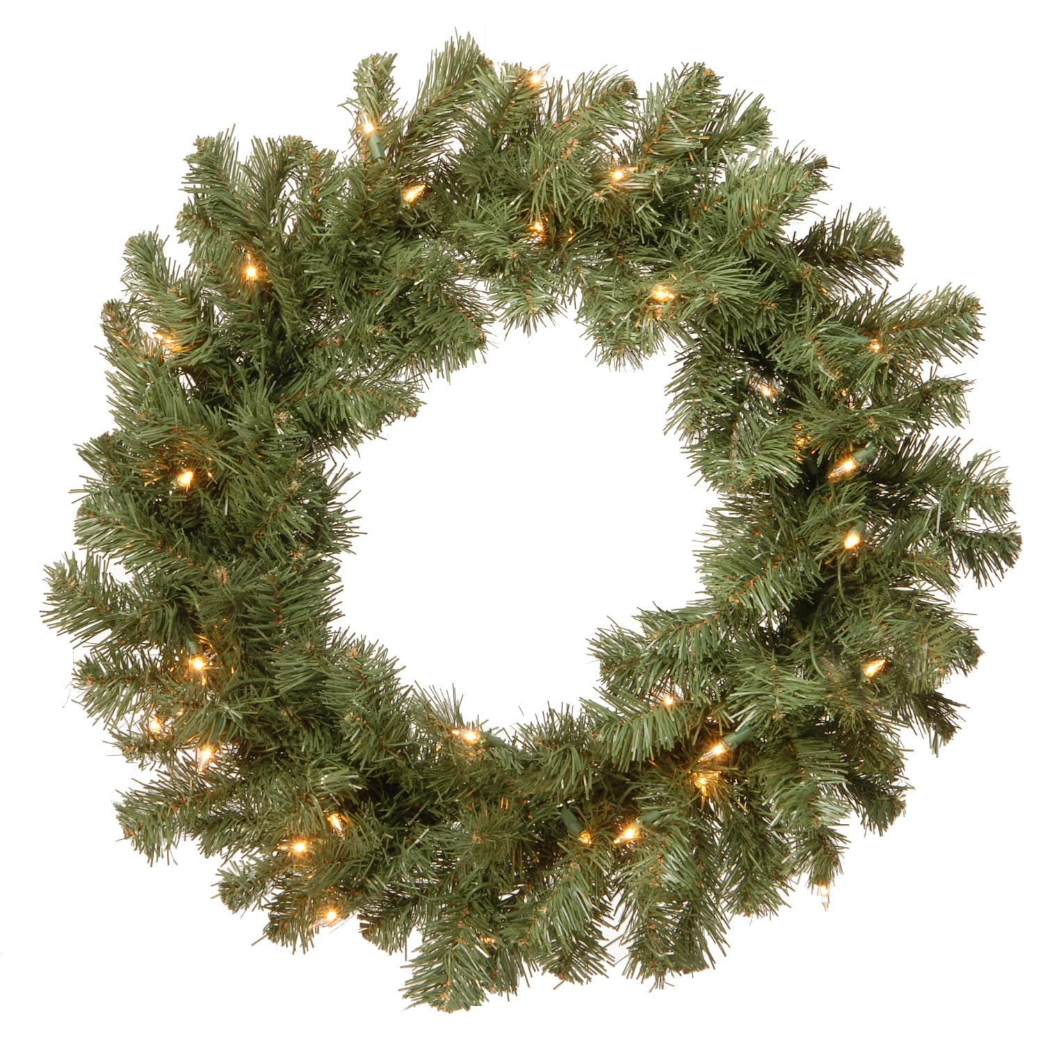 24 In. Pre-Lit Promotional Fir Wreath With Clear Lights 5 24 In. Pre-Lit Promotional Fir Wreath With Clear Lights - Image 5