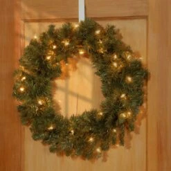 24 In. Pre-Lit Promotional Fir Wreath With Clear Lights 11 24 In. Pre-Lit Promotional Fir Wreath With Clear Lights -Christmas Trees Sales WPRO7 24WLO 2