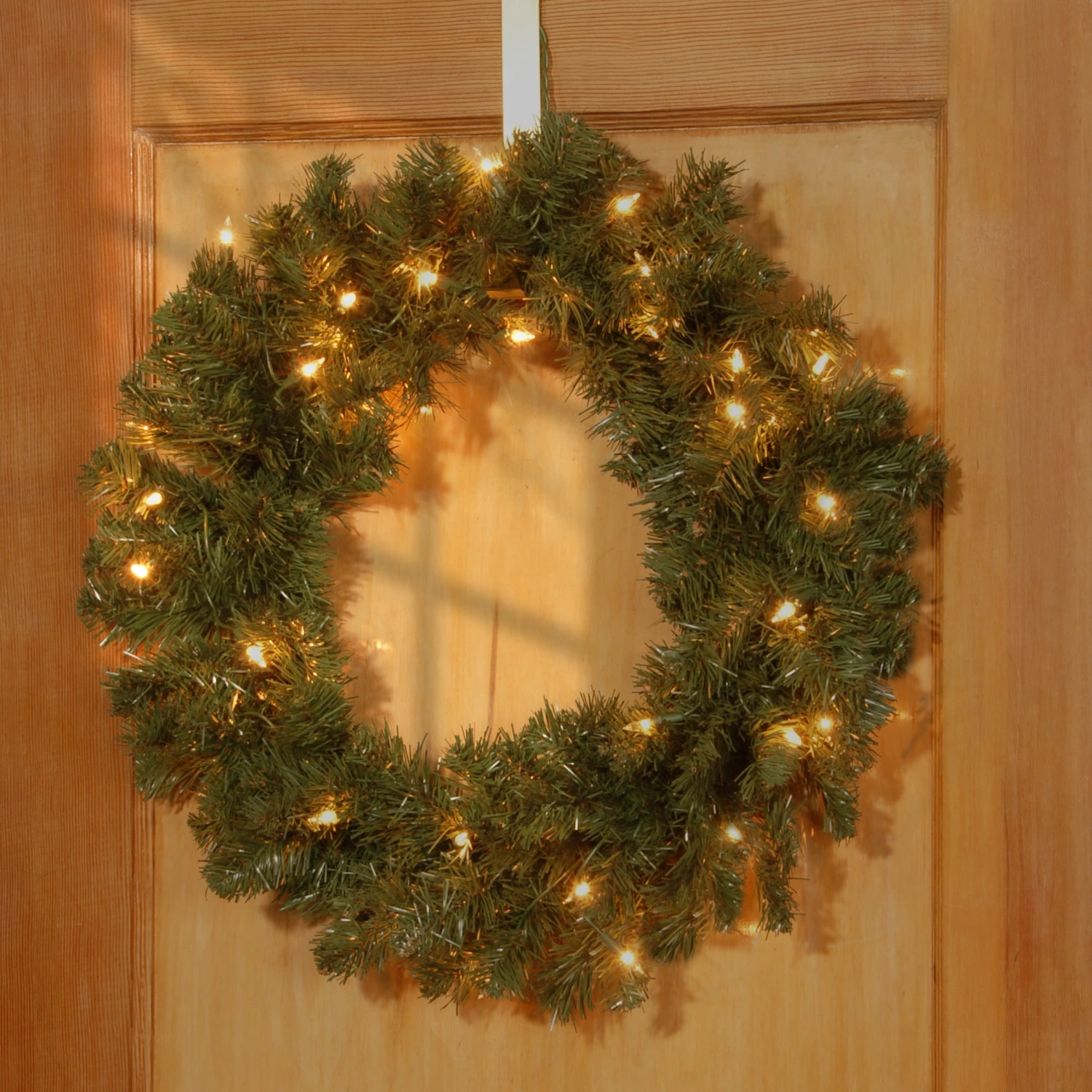 24 In. Pre-Lit Promotional Fir Wreath With Clear Lights 2 24 In. Pre-Lit Promotional Fir Wreath With Clear Lights - Image 2
