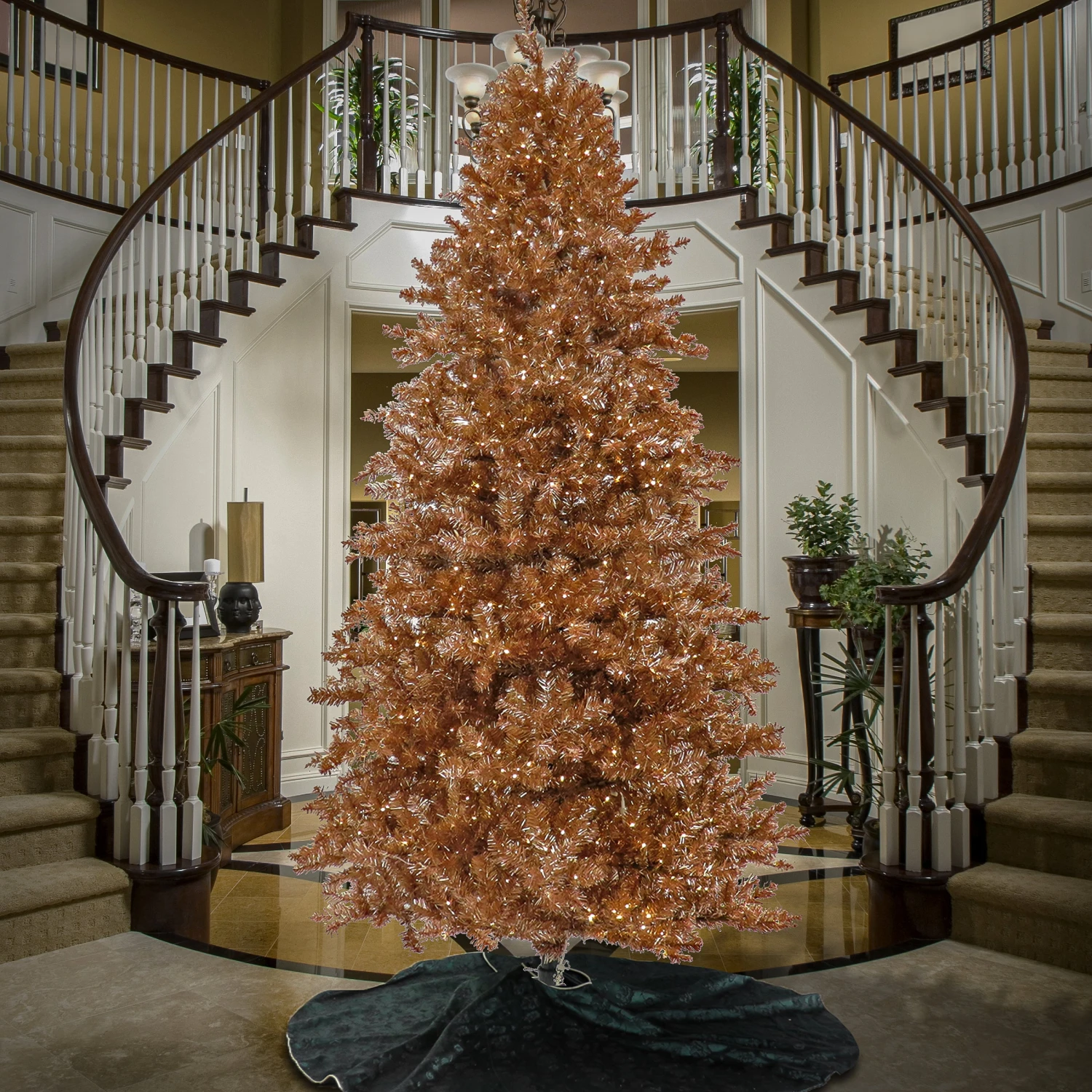 9 Ft. Pre-Lit Christmas Rose Gold Metallic Tree 2 9 Ft. Pre-Lit Christmas Rose Gold Metallic Tree - Image 2