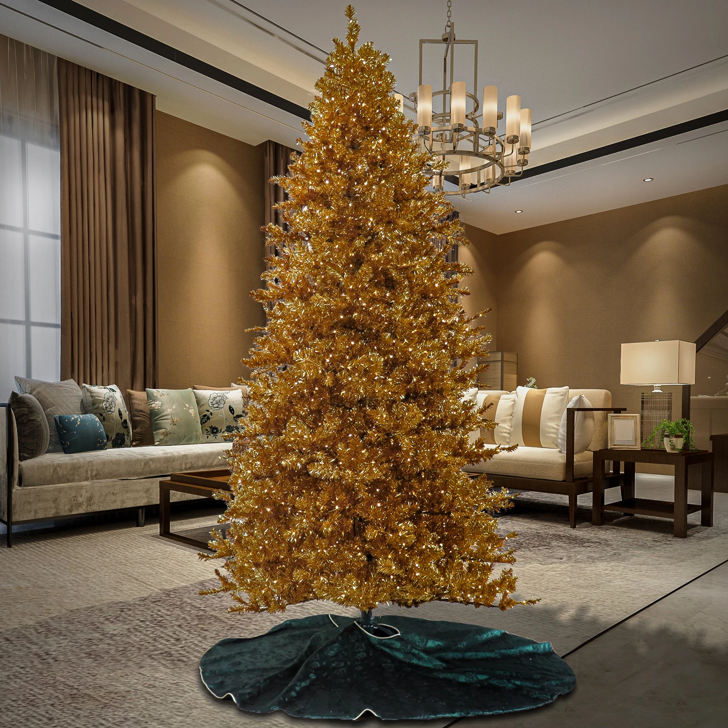 10 Ft. Pre-Lit Christmas True Gold Tree 2 10 Ft. Pre-Lit Christmas True Gold Tree - Image 2