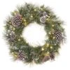 24 In. Pre-Lit Whitter Pine Wreath With LED Lights