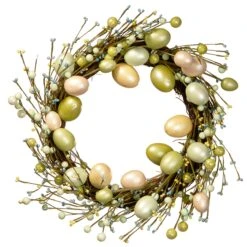 20 In. Easter Wreath Decorated With Eggs