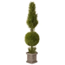 60 In. Artificial Juniper Ball And Cone Topiary