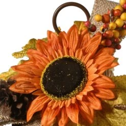 12 In. Fall Lantern With LED Lights, Filled With Sunflower Blooms, Leaves, Pinecones, Berry Clusters 5 12 In. Fall Lantern With LED Lights, Filled With Sunflower Blooms, Leaves, Pinecones, Berry Clusters -Christmas Trees Sales seasons 0003s 0008 RAH SK2533A 1 6