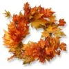 24 In. Fall Wreath With Maple Leaves
