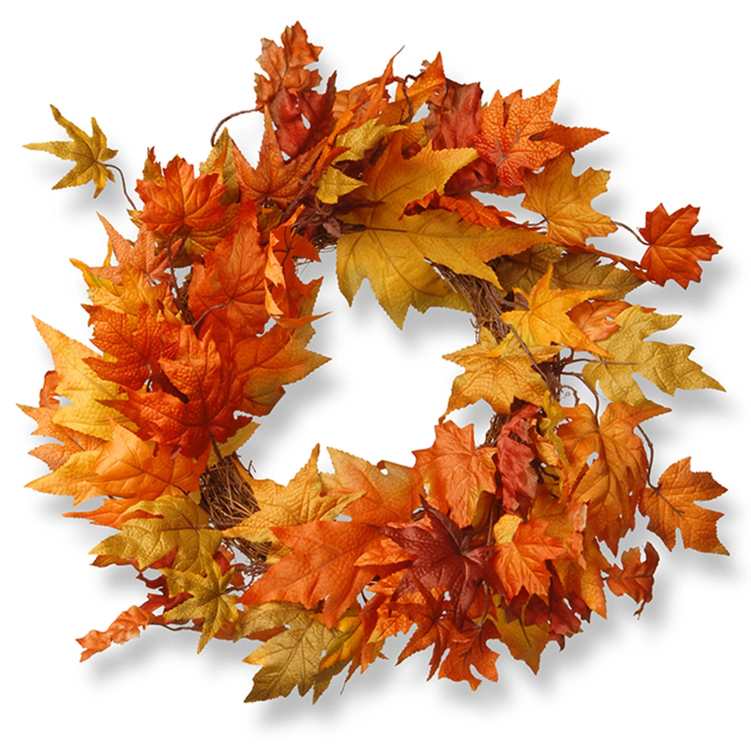 24 In. Fall Wreath With Maple Leaves 1 24 In. Fall Wreath With Maple Leaves