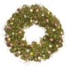 19 In. Spring Wreath With Yellow, White, Pink And Blue Flower Blooms, Green Ivy, Berries