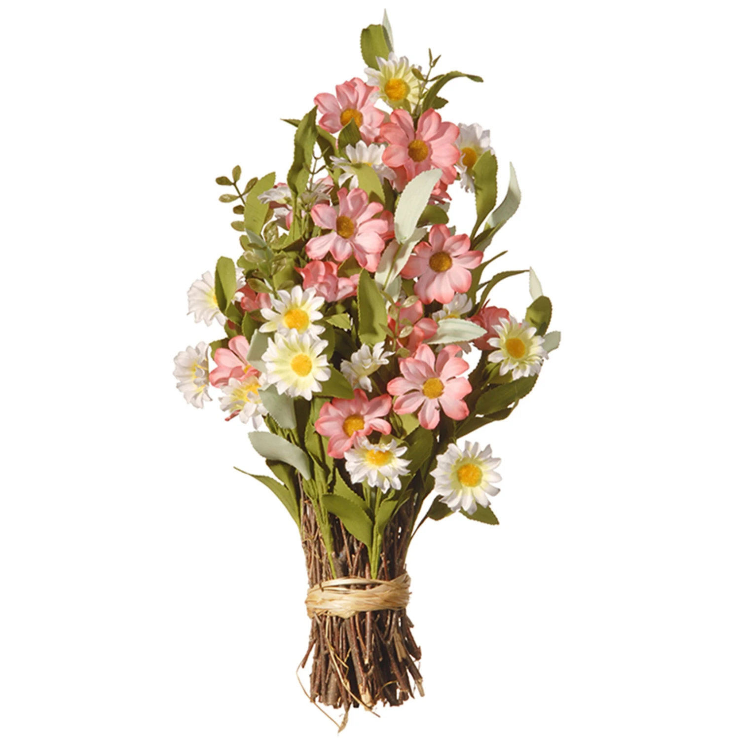 16 In. Spring Bouquet With Pink And White Daisy Flowers 1 16 In. Spring Bouquet With Pink And White Daisy Flowers