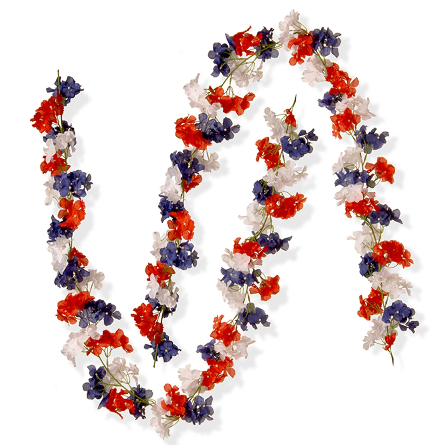 6 Ft. Patriotic Hydrangea Garland, 2-Pack 1 6 Ft. Patriotic Hydrangea Garland, 2-Pack