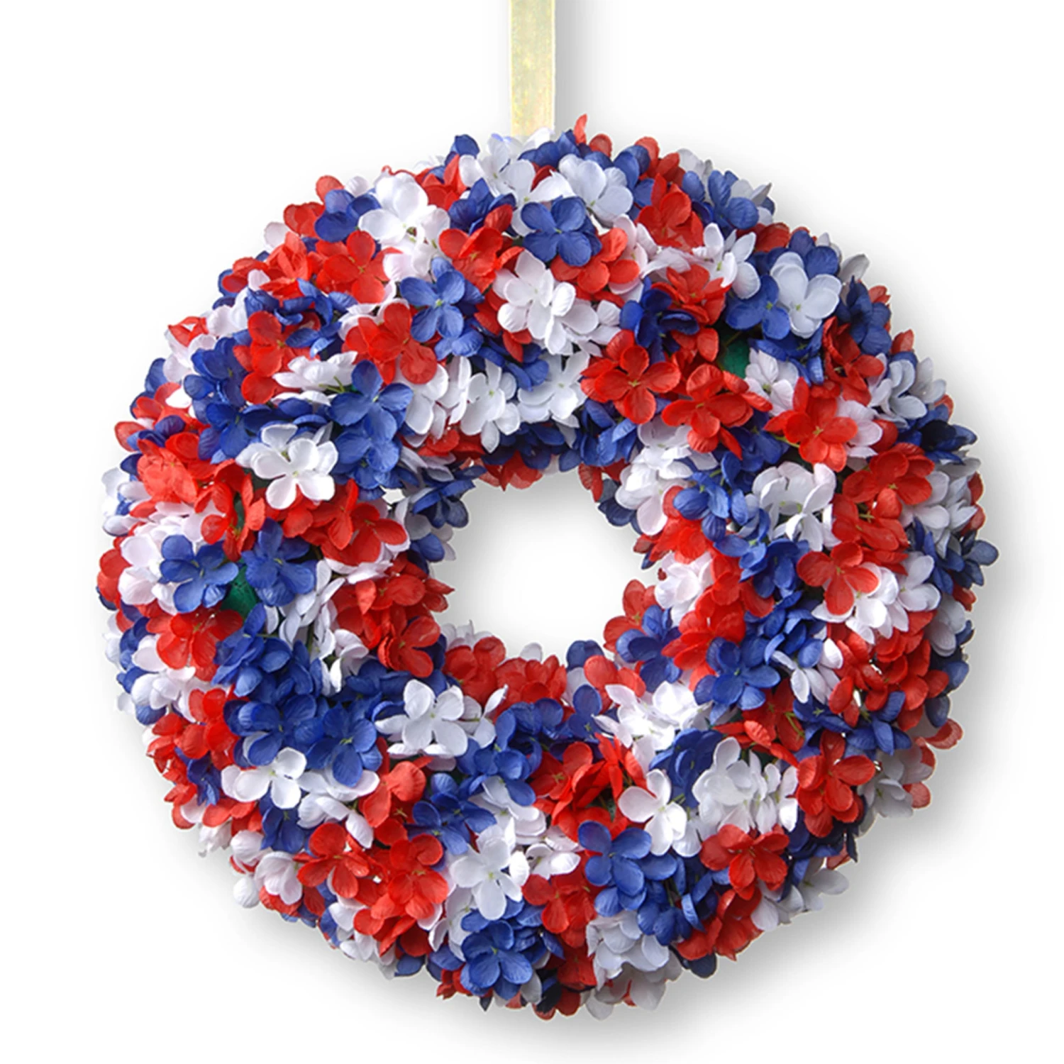 14 In. Patriotic Hydrangea Wreath 1 14 In. Patriotic Hydrangea Wreath