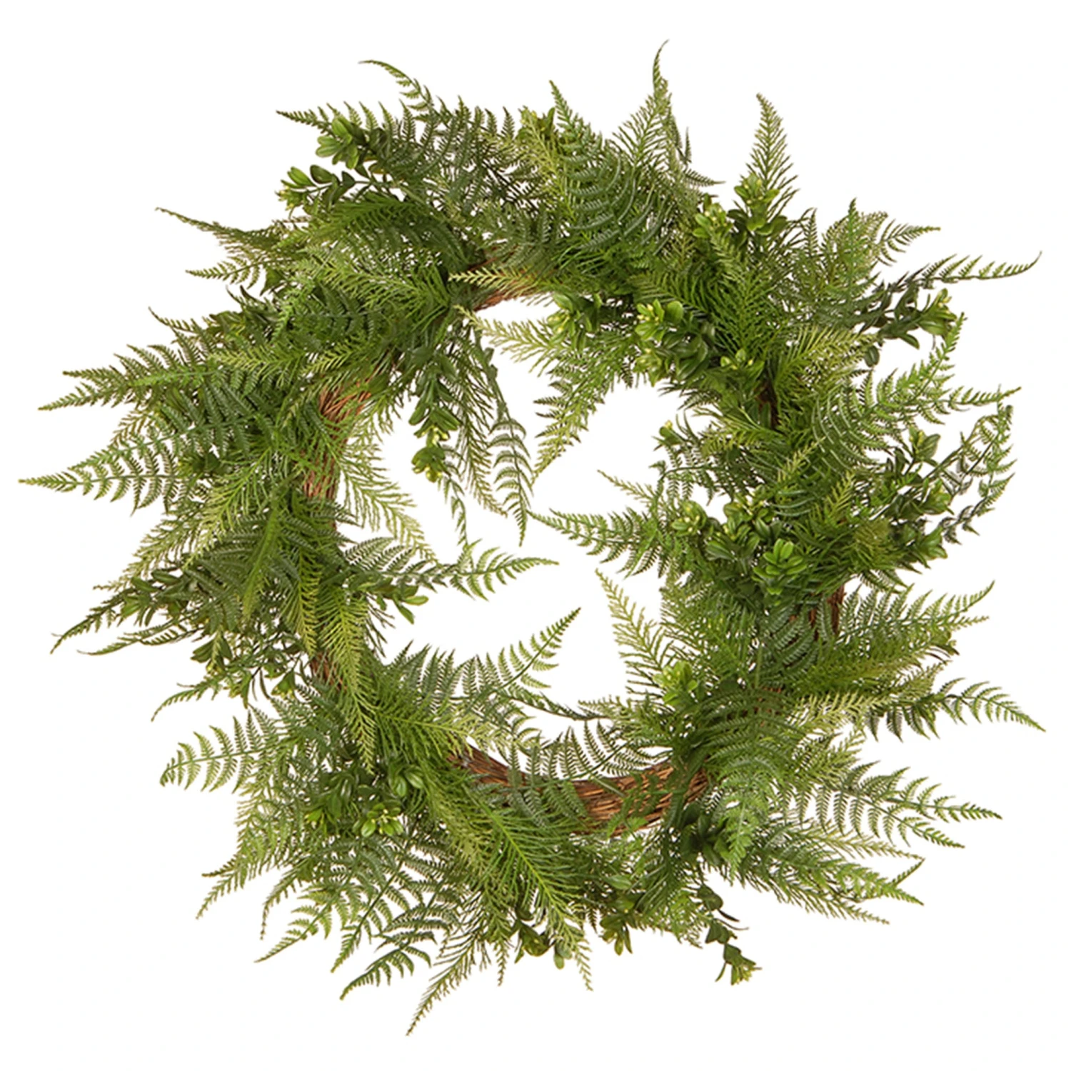 22 In. Spring Wreath With Boston Fern Leaves 1 22 In. Spring Wreath With Boston Fern Leaves
