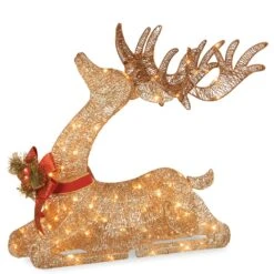 31 In. Sisal Splendor Champagne Lying Deer
