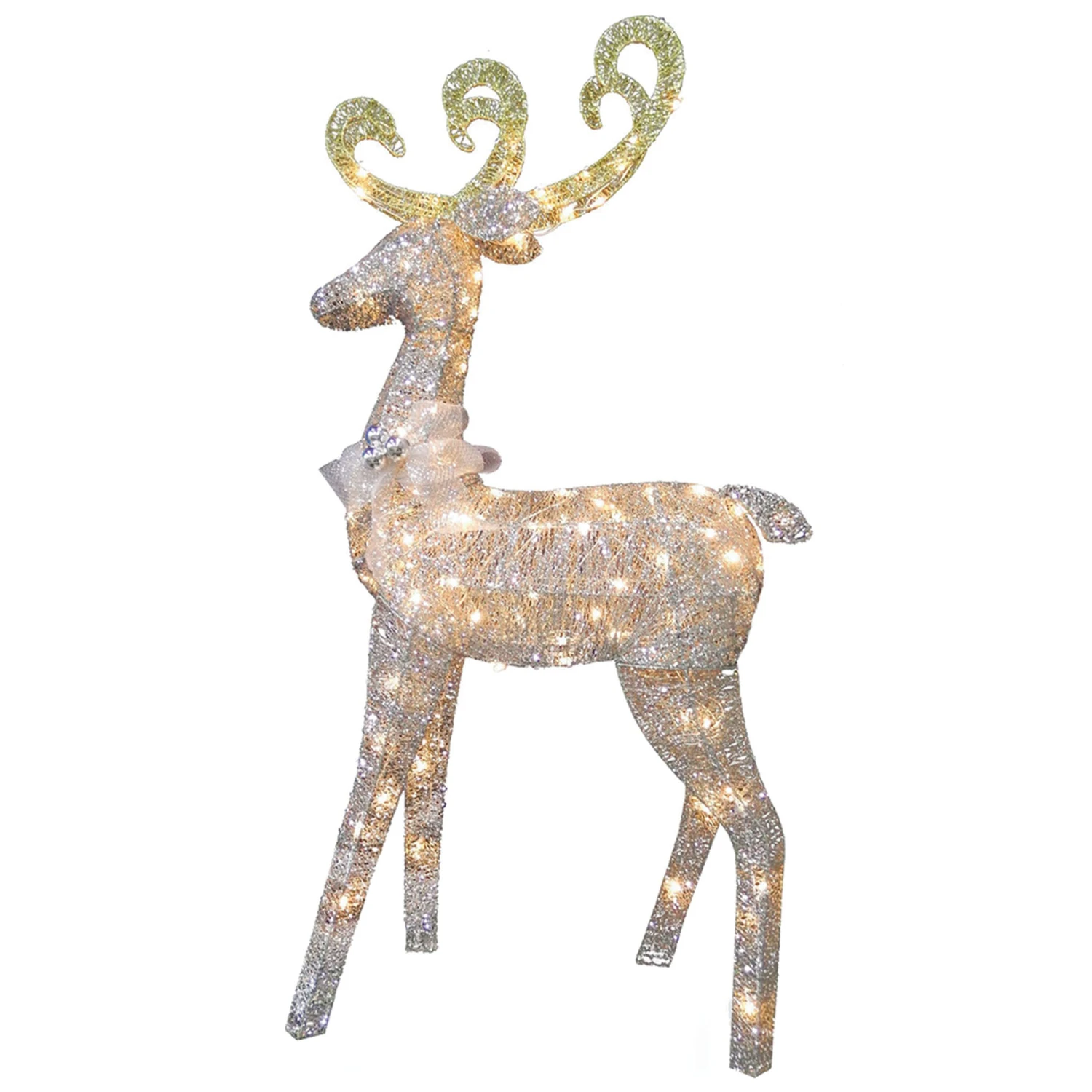 60 In. Reindeer Decoration With Clear Lights 1 60 In. Reindeer Decoration With Clear Lights