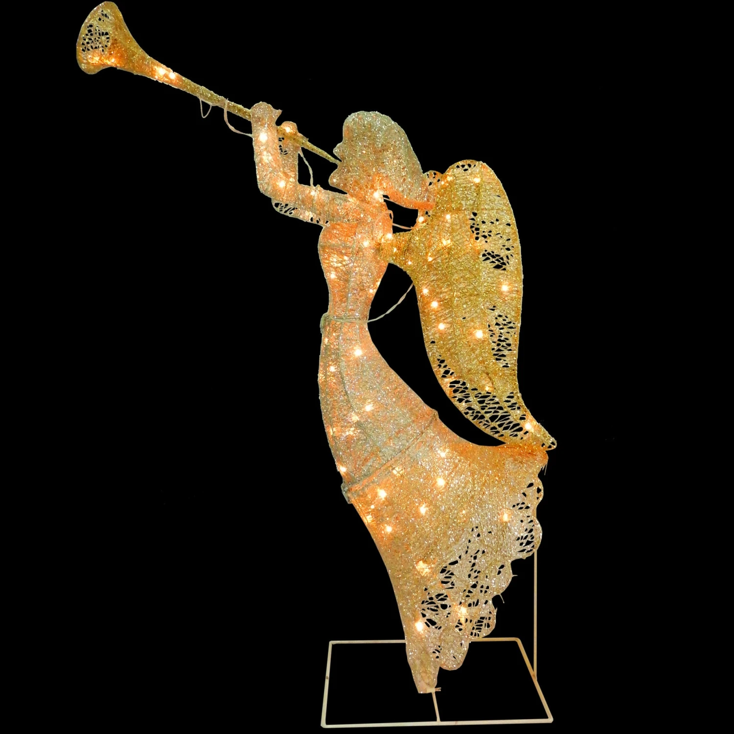 48 In. Silver Angel Decor With White LED Lights 6 48 In. Silver Angel Decor With White LED Lights - Image 6