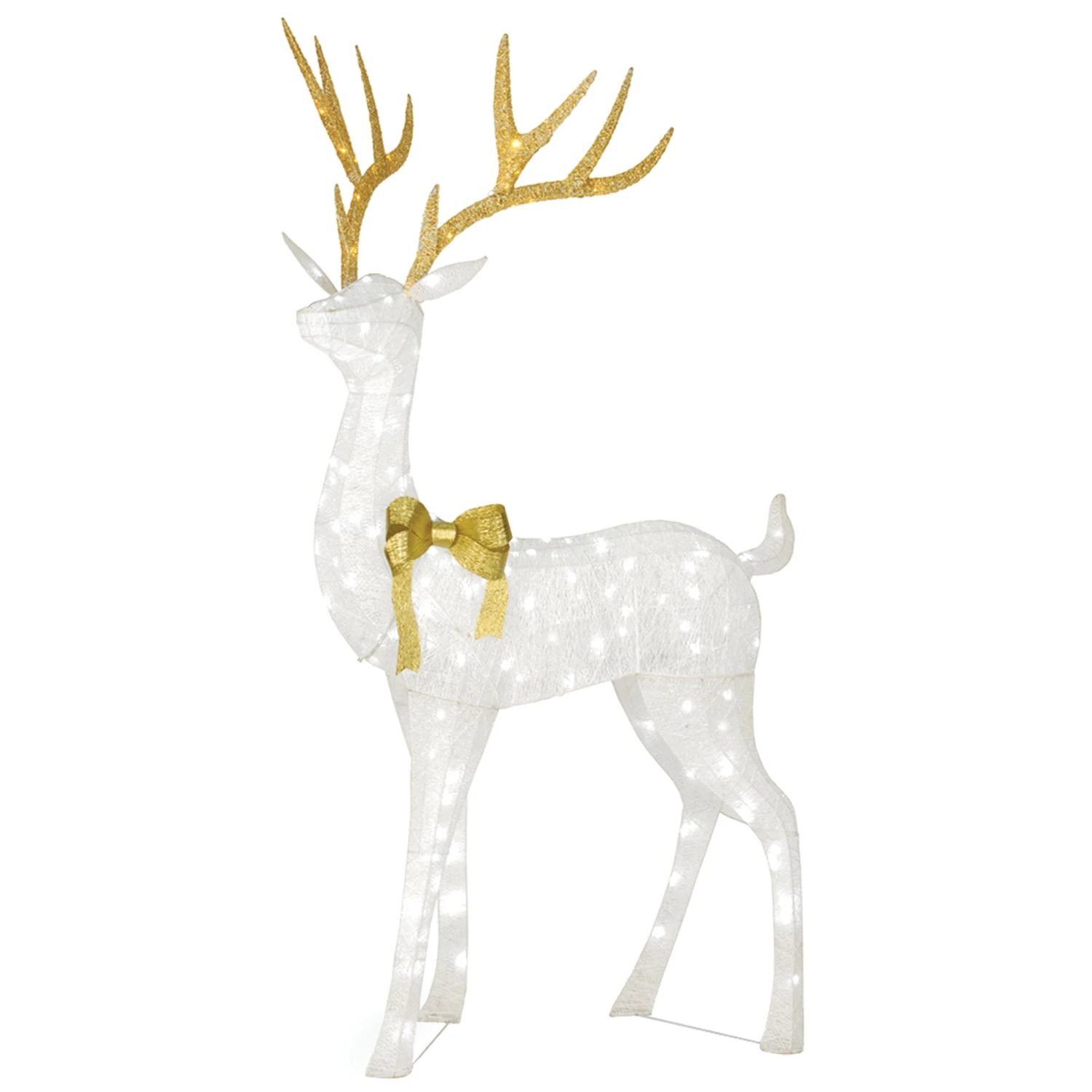 86 In. Pre-lit Crystal White Standing Buck 1 86 In. Pre-lit Crystal White Standing Buck