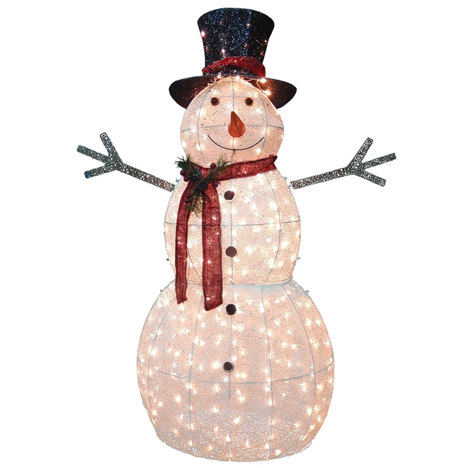 60 In. Snowman Decoration With Warm White LED Lights 5 60 In. Snowman Decoration With Warm White LED Lights - Image 5