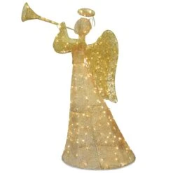 60 In. Champagne Angel Decoration With LED Lights