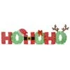 23 In. Tinsel Fabric HO HO HO Sign With Red And Cool White LED Lights