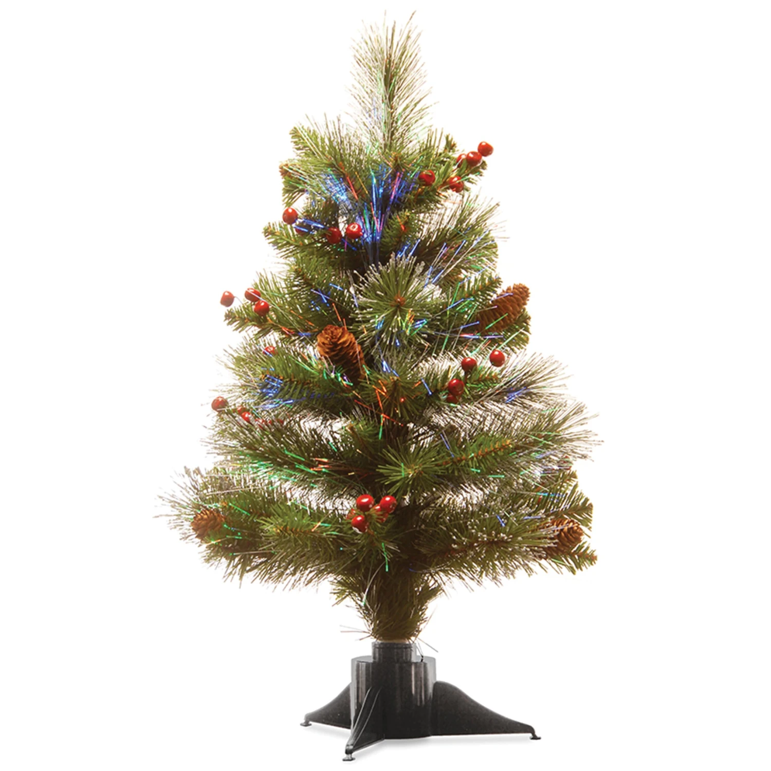 2 Ft. Pre-Lit Fiber Optic Crestwood Tree 1 2 Ft. Pre-Lit Fiber Optic Crestwood Tree