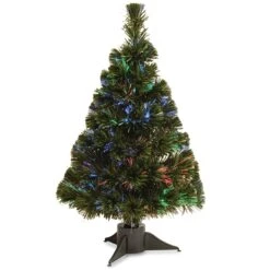 24 In. Pre-Lit Fiber Optic Ice Tree