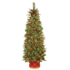 6 Ft. Pre-Lit Colonial Collection Slim Tree With Clear Lights
