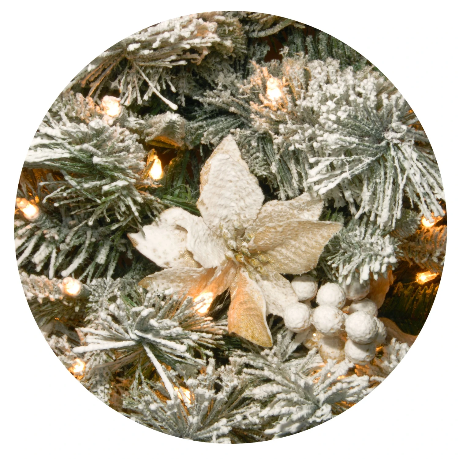 6 Ft. Pre-Lit Frosted Colonial Slim Half Tree With Clear Lights 4 6 Ft. Pre-Lit Frosted Colonial Slim Half Tree With Clear Lights - Image 4