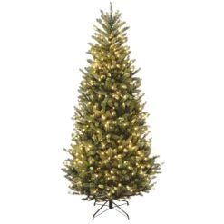 7.5 Ft. Pre-Lit Natural Fraser Fir Slim Tree With Clear Lights