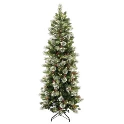 7.5 Ft. Pre-Lit Wintry Pine Slim Tree With Clear Lights