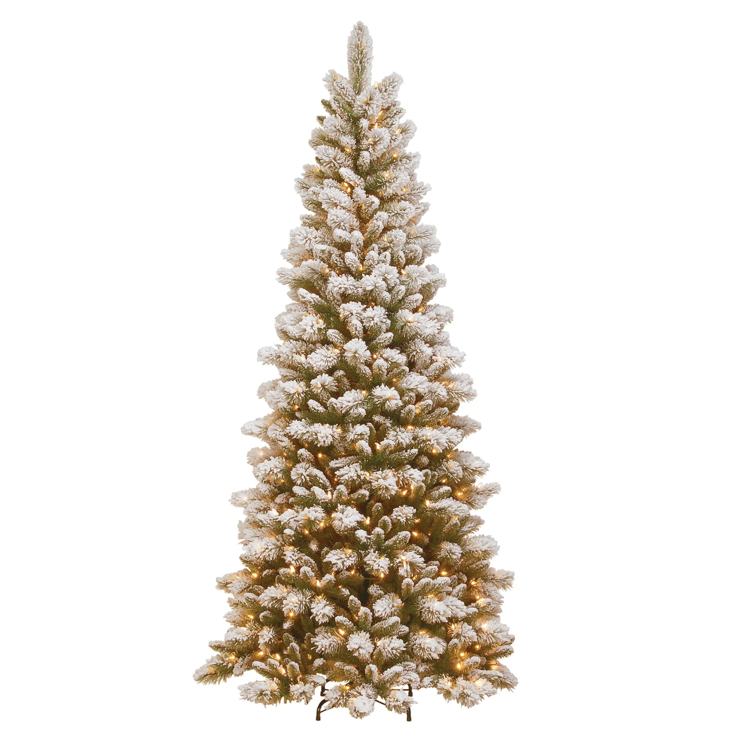 7.5 Ft. Pre-Lit Snowy Westwood Pine Slim Tree With Clear Lights 1 7.5 Ft. Pre-Lit Snowy Westwood Pine Slim Tree With Clear Lights