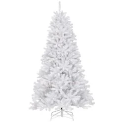 7.5 Ft. Pre-Lit North Valley Spruce White Tree With Clear Lights