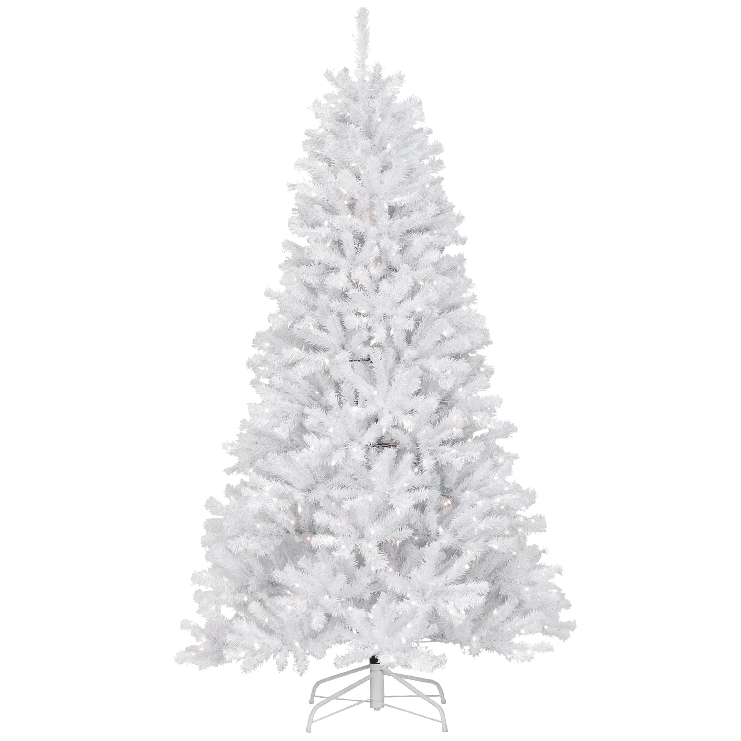 7.5 Ft. Pre-Lit North Valley Spruce White Tree With Clear Lights 1 7.5 Ft. Pre-Lit North Valley Spruce White Tree With Clear Lights