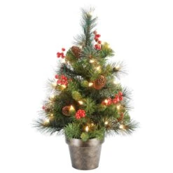 2 Ft. Pre-Lit Crestwood Spruce Tree With Clear Lights
