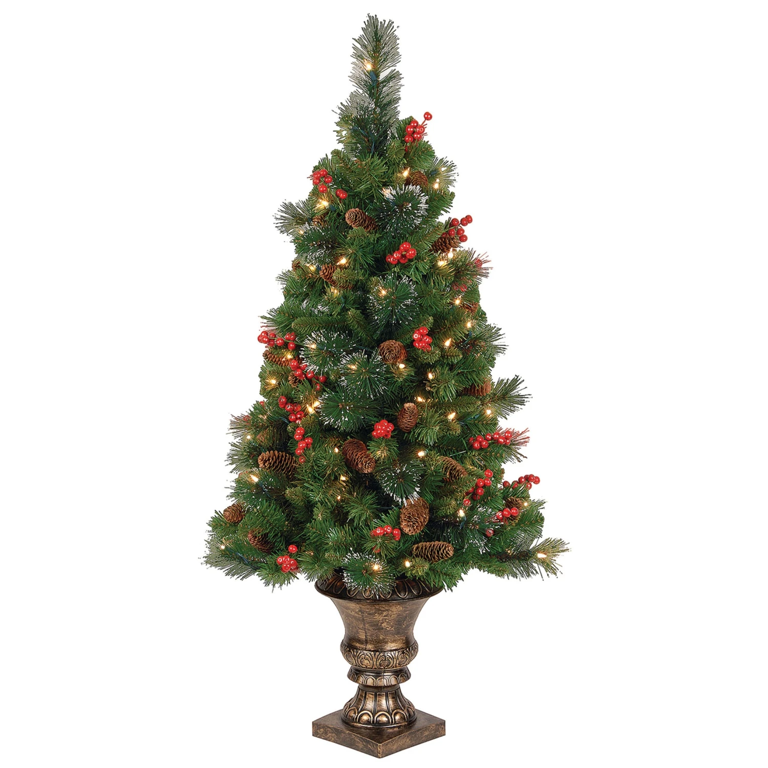4 Ft. Pre-Lit Crestwood Spruce Tree With Clear Lights 1 4 Ft. Pre-Lit Crestwood Spruce Tree With Clear Lights