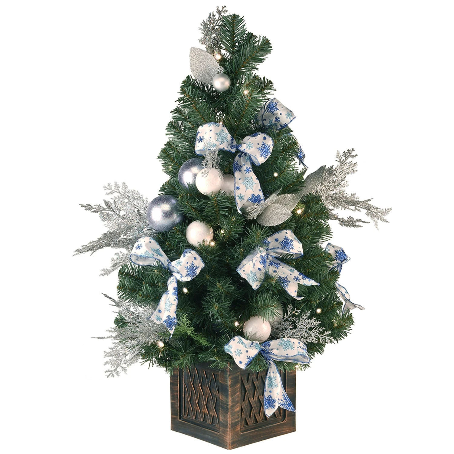 40 In. Pre-Lit Decorative Collection Ornament Tree With Clear Lights 1 40 In. Pre-Lit Decorative Collection Ornament Tree With Clear Lights