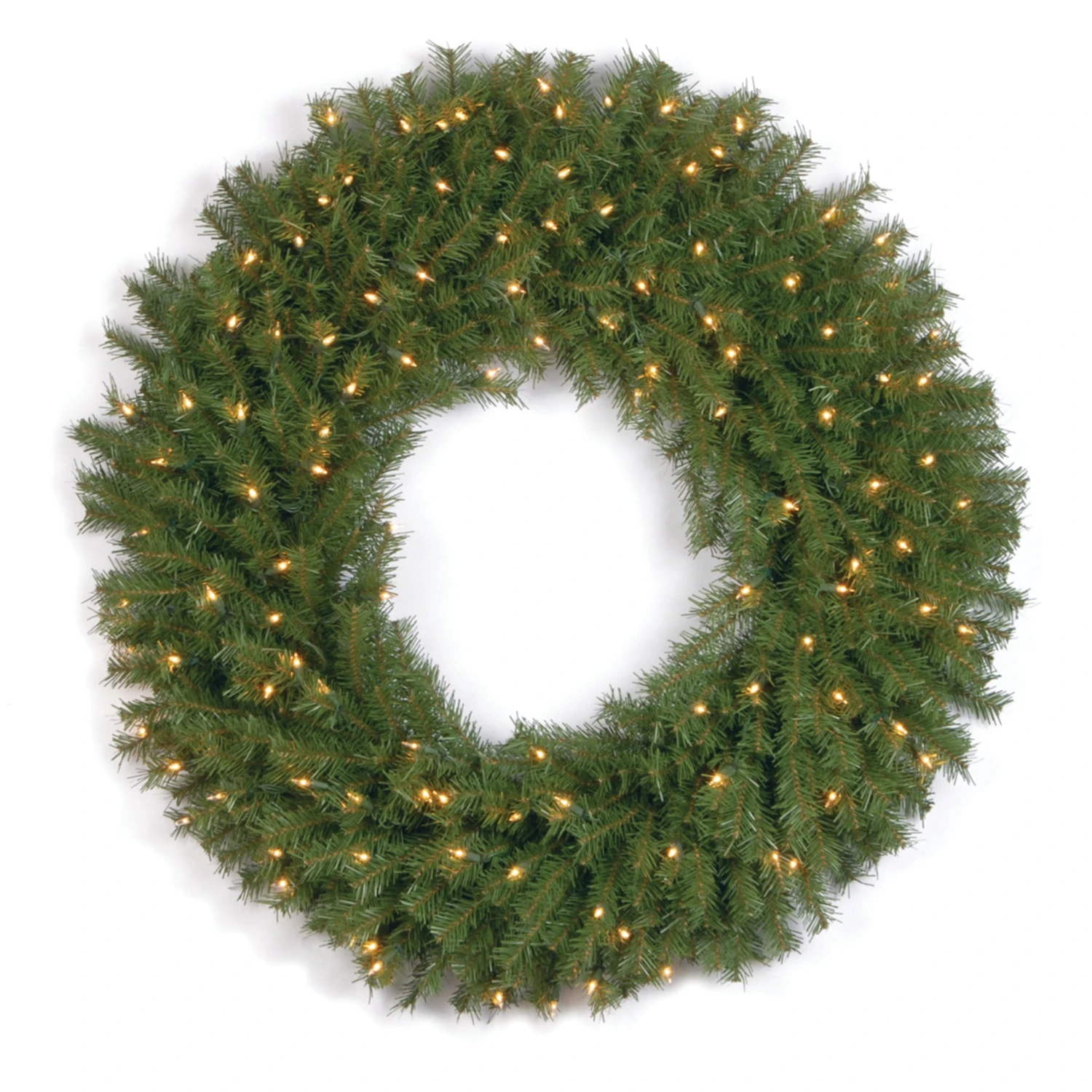 36 In. Pre-Lit Norwood Fir Wreath With Clear Lights 1 36 In. Pre-Lit Norwood Fir Wreath With Clear Lights