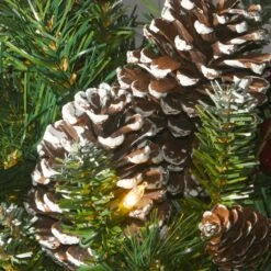 24 In. Pre-Lit Frosted Berry Wreath With Clear Lights, Plug-In 8 24 In. Pre-Lit Frosted Berry Wreath With Clear Lights, Plug-In -Christmas Trees Sales website images 5 0010s 0000 FRB3 300 33U B 5