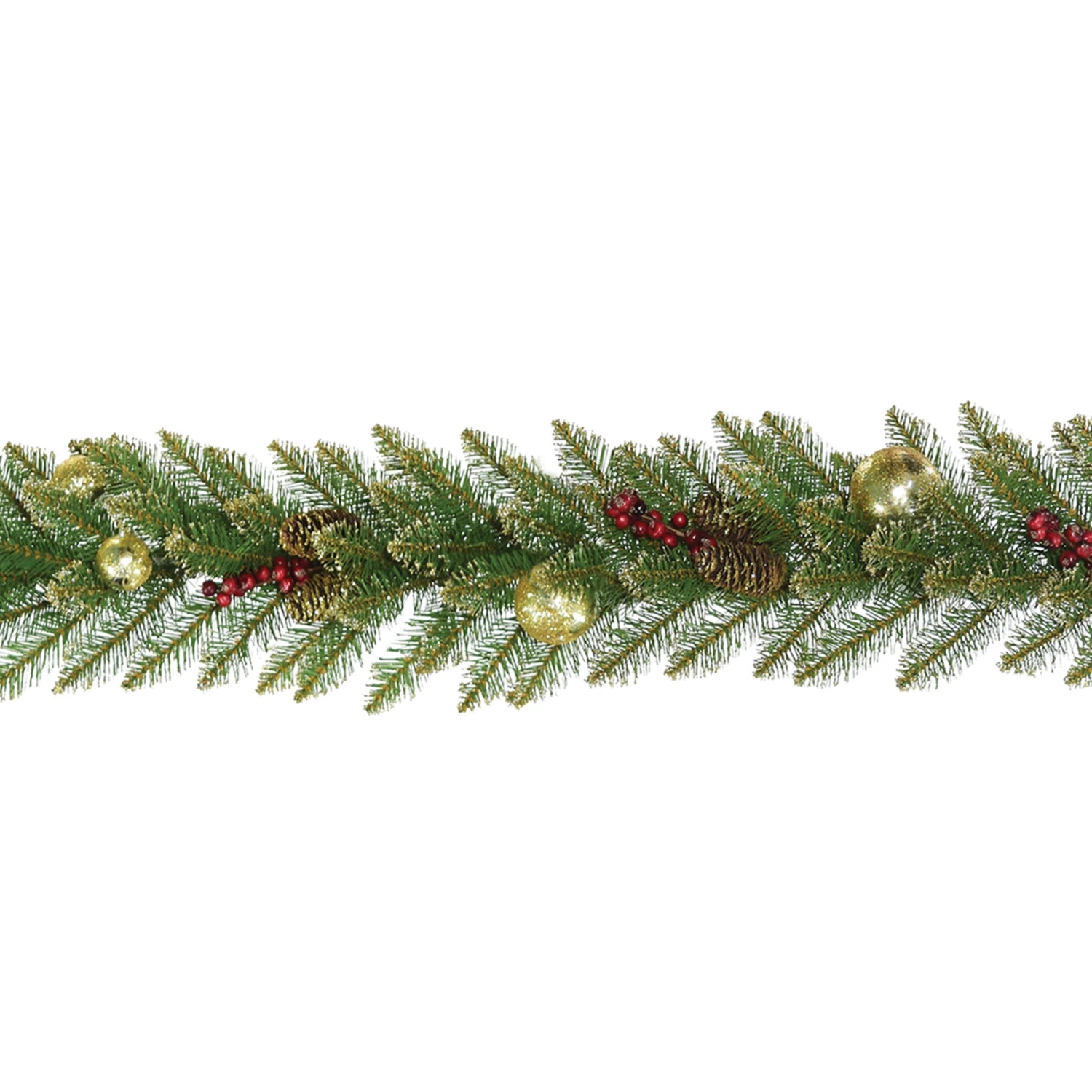 9 Ft. Pre-Lit Dunhill Fir Glittery Gold Garland With LED Lights 1 9 Ft. Pre-Lit Dunhill Fir Glittery Gold Garland With LED Lights