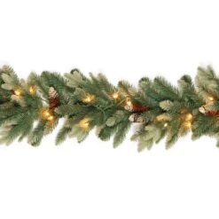 9 Ft. Pre-Lit Copenhagen Spruce Garland With Clear Lights, Plug-In