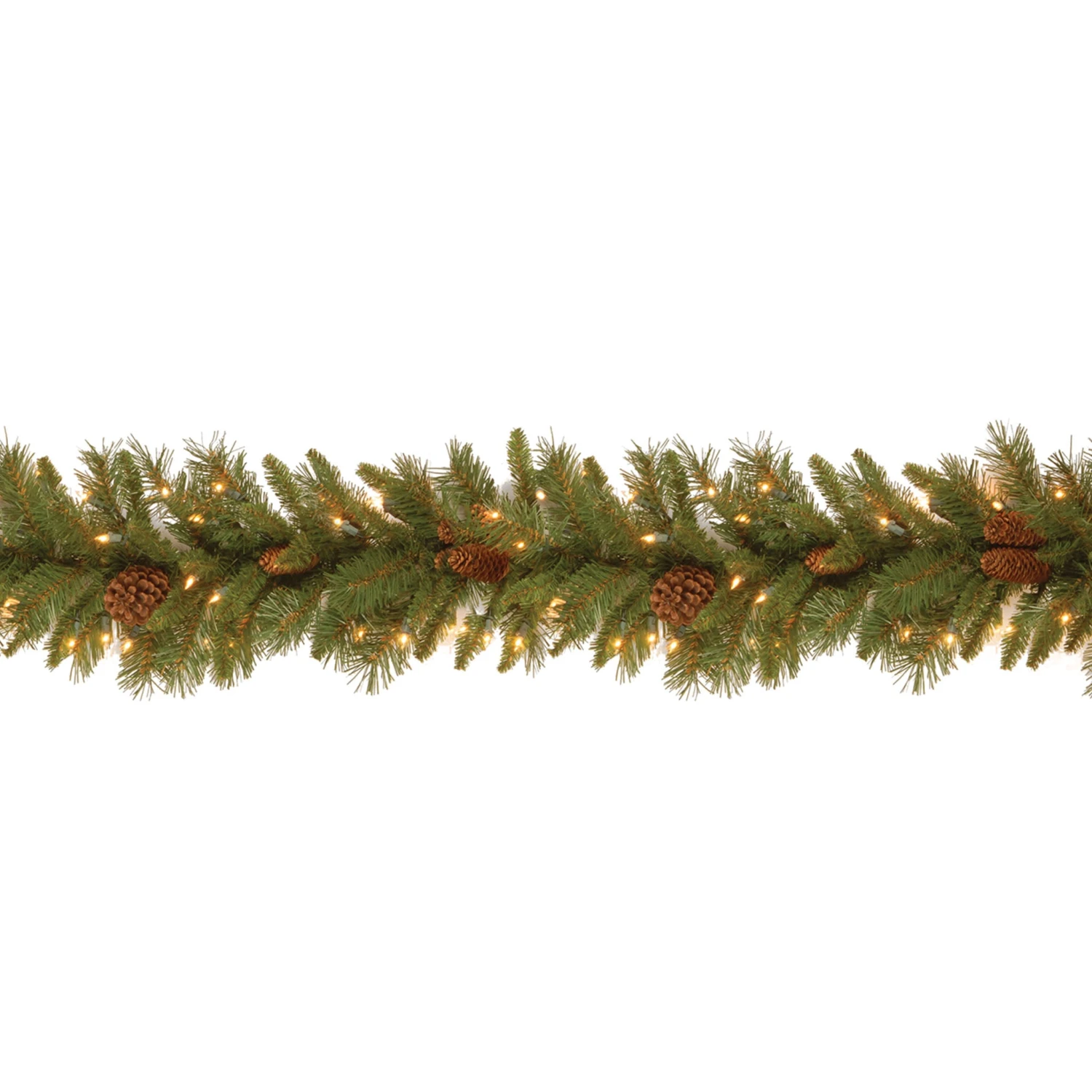 9 Ft. Pre-Lit Pine Cone Garland With Clear Lights 1 9 Ft. Pre-Lit Pine Cone Garland With Clear Lights
