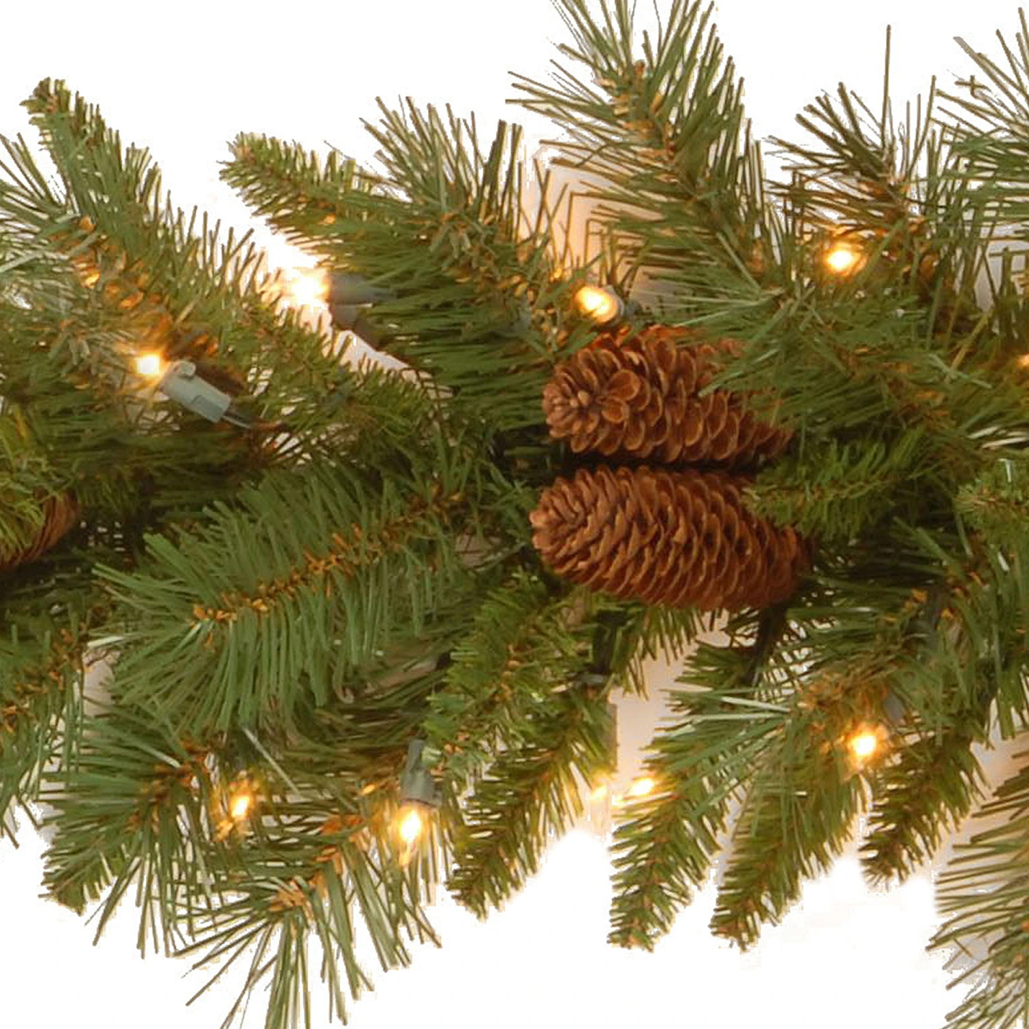 9 Ft. Pre-Lit Pine Cone Garland With Clear Lights 3 9 Ft. Pre-Lit Pine Cone Garland With Clear Lights - Image 3