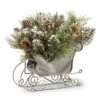 10 In. Glittery Bristle Pine Sleigh