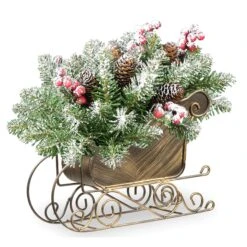 10 In. Dunhill Fir Sleigh Centerpiece