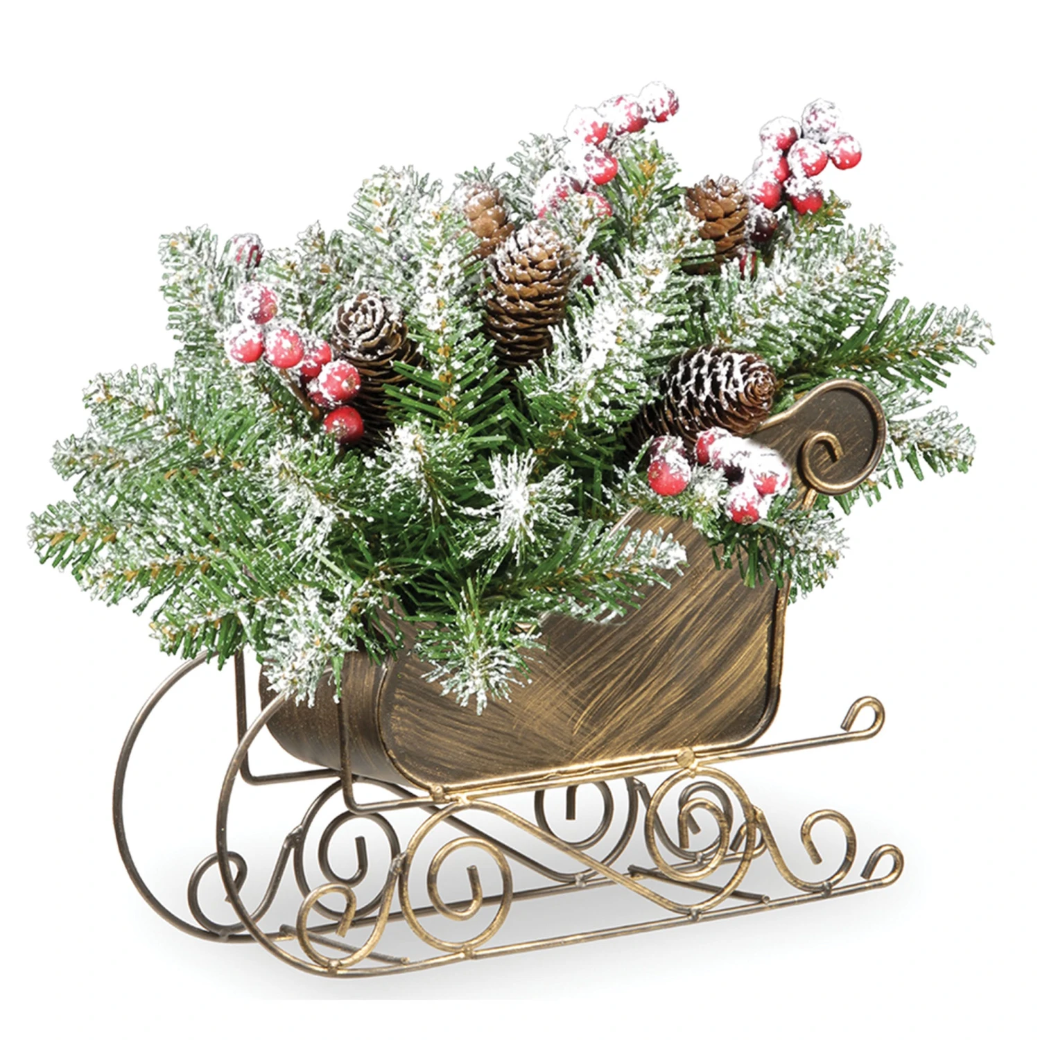 10 In. Dunhill Fir Sleigh Centerpiece 1 10 In. Dunhill Fir Sleigh Centerpiece